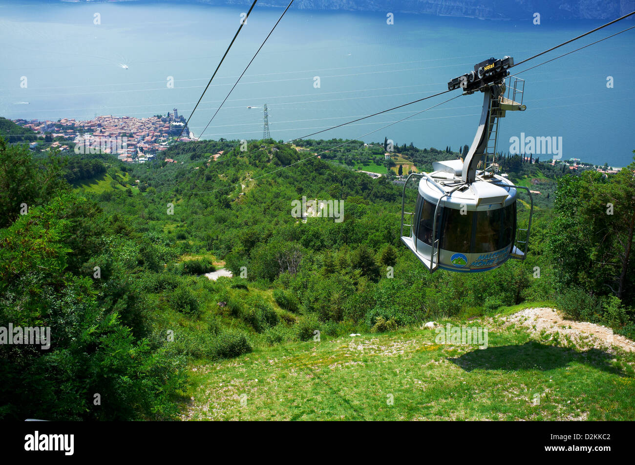 Cable car from Malcesine to top of Monte Baldo Stock Photo