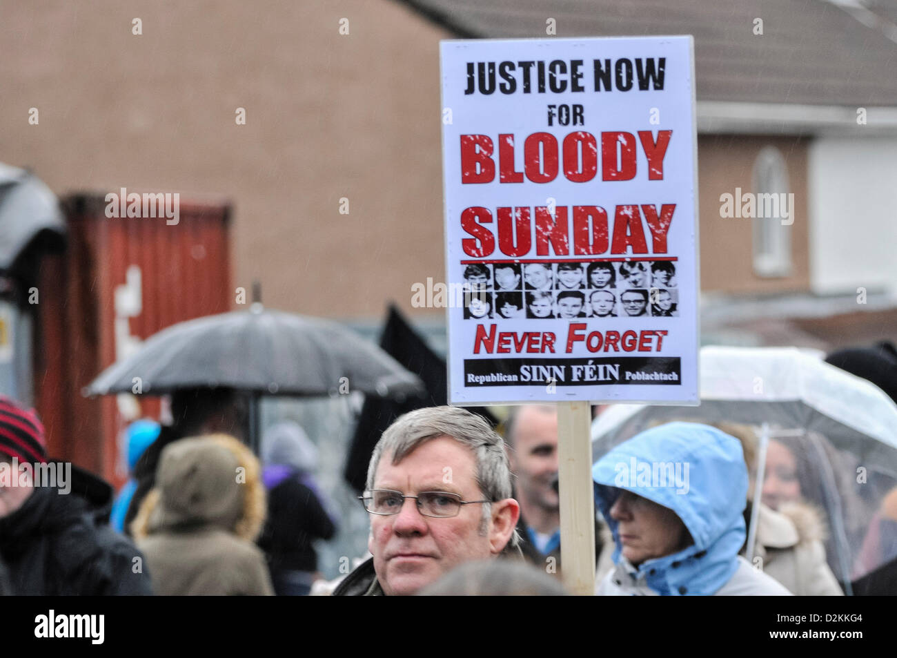 Derry, Northern Ireland. 27th January 2013.   Around 5,000 people took to the streets to commemorate the 41st Anniversary of Bloody Sunday, when 13 people were shot by the Parachute Regiment.  Stephen Barnes / Alamy Live News Stock Photo