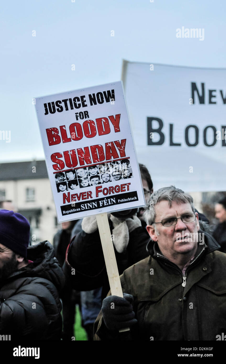 Derry, Northern Ireland. 27th January 2013.   Around 5,000 people took to the streets to commemorate the 41st Anniversary of Bloody Sunday, when 13 people were shot by the Parachute Regiment.  Stephen Barnes / Alamy Live News Stock Photo