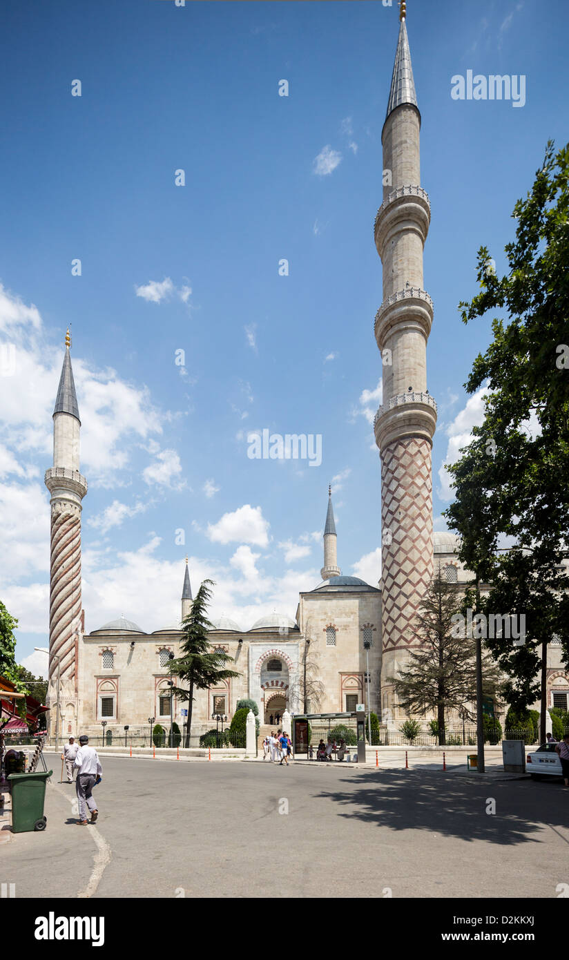 exterior, Üç Sherefeli (Three Balcony) Mosque, Edirne, Turkey Stock Photo