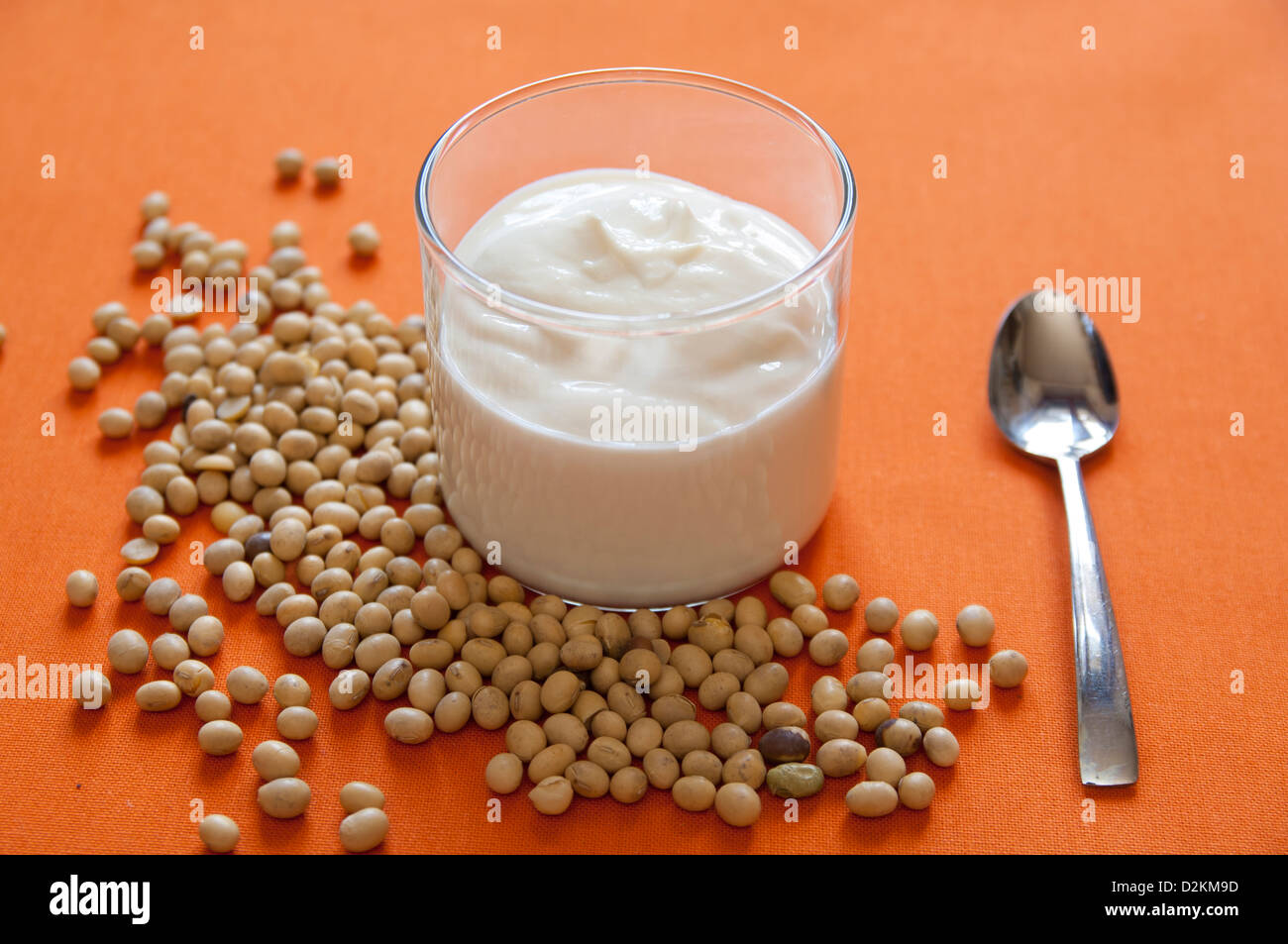 Close-up view of organic Soy Yogurt Stock Photo