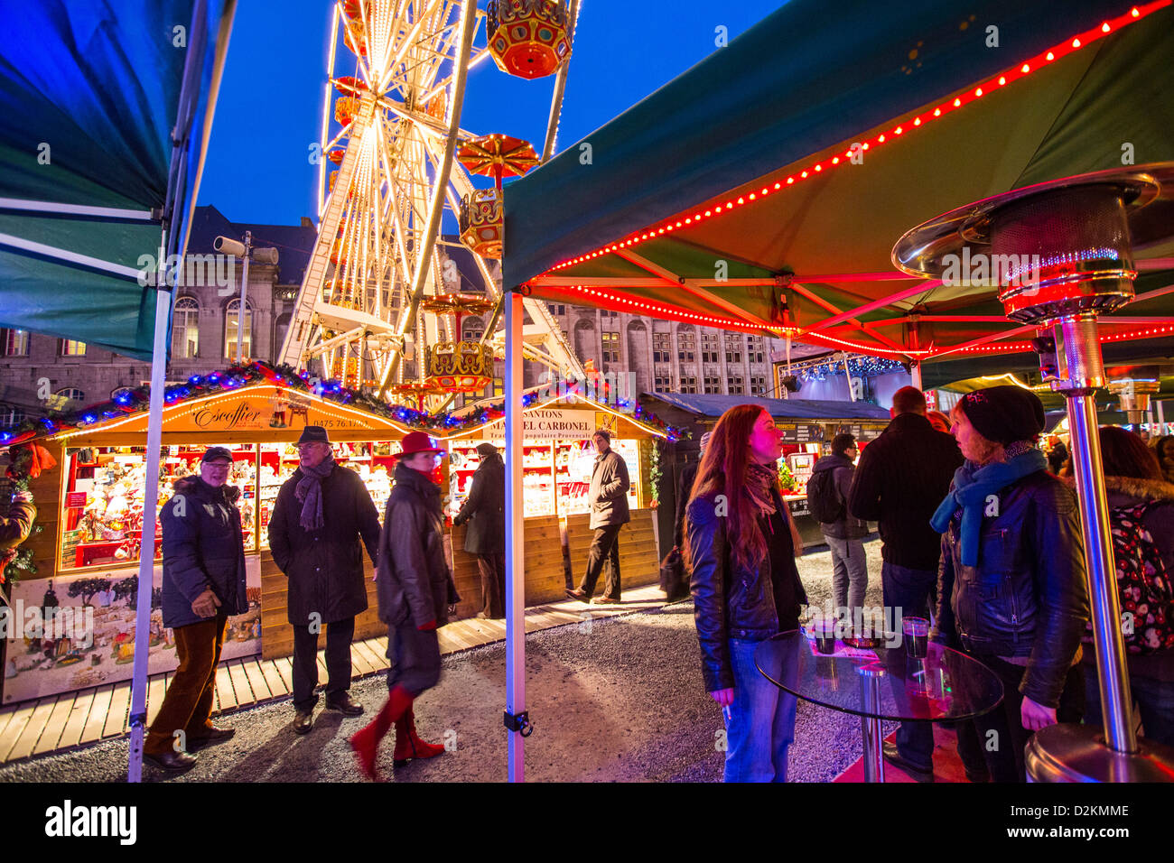 Christmas market, old town, Liege, Belgium Stock Photo Alamy