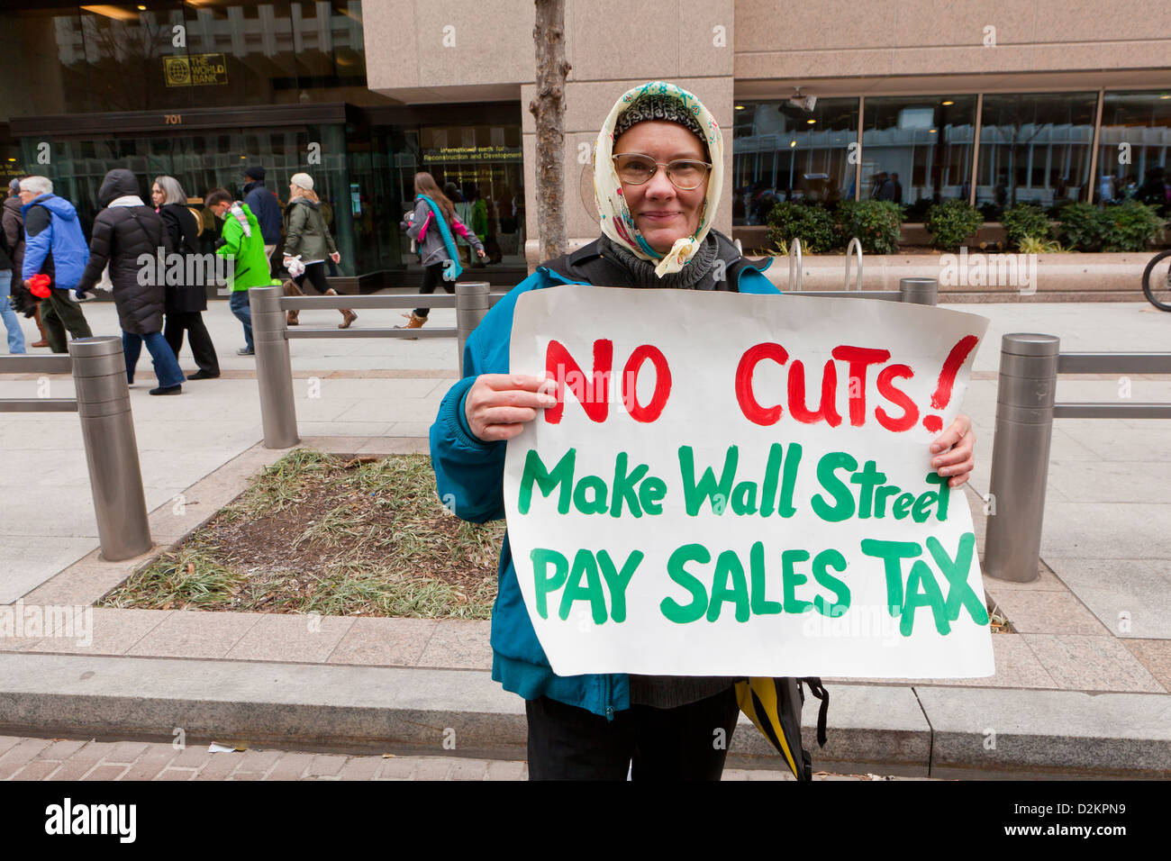 Woman protesting sales tax - Washington, DC USA Stock Photo