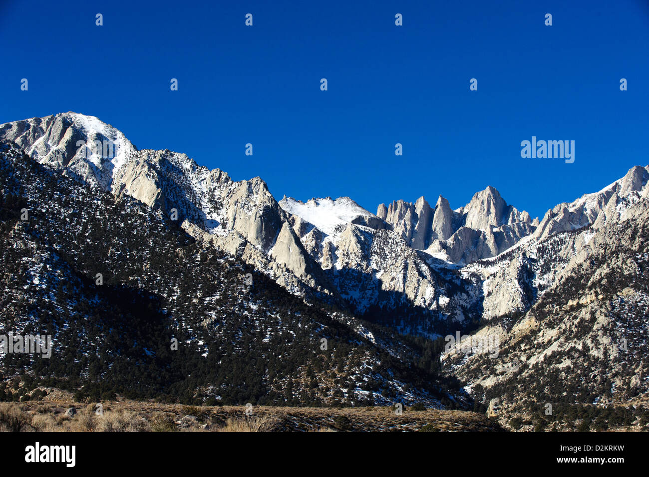 Mount Whitney, at 14,505 feet the tallest peak in the Continental United States Stock Photo