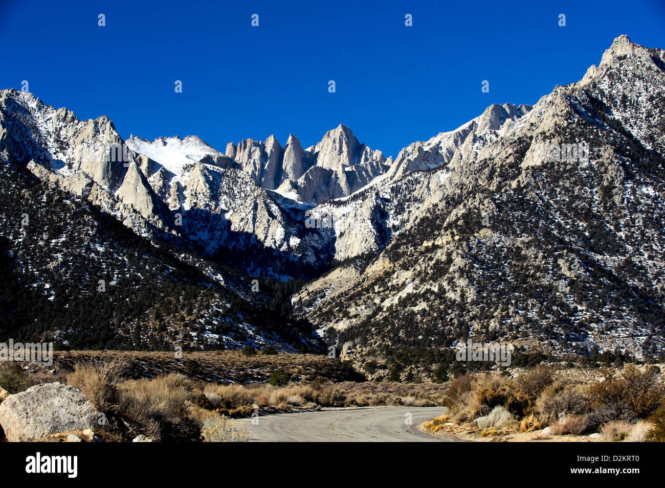 Mount Whitney, at 14,505 feet the tallest peak in the Continental United States Stock Photo