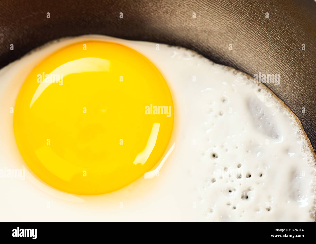 Photo of fried eggs close up, breakfast Stock Photo