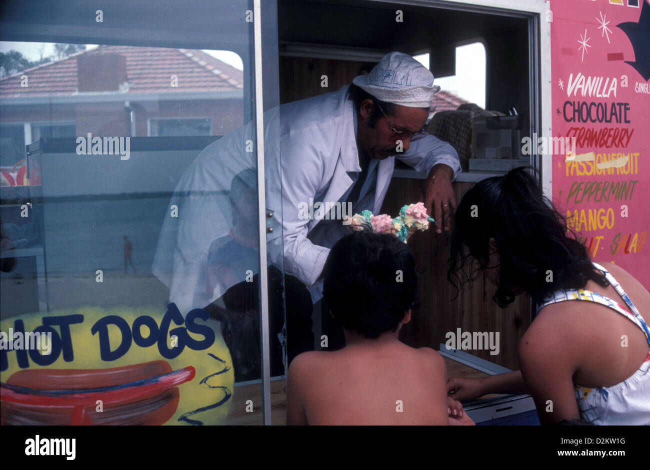 Ice-cream and hot-dog van at Bondi Beach in Sydney, NSW, Australia Stock Photo
