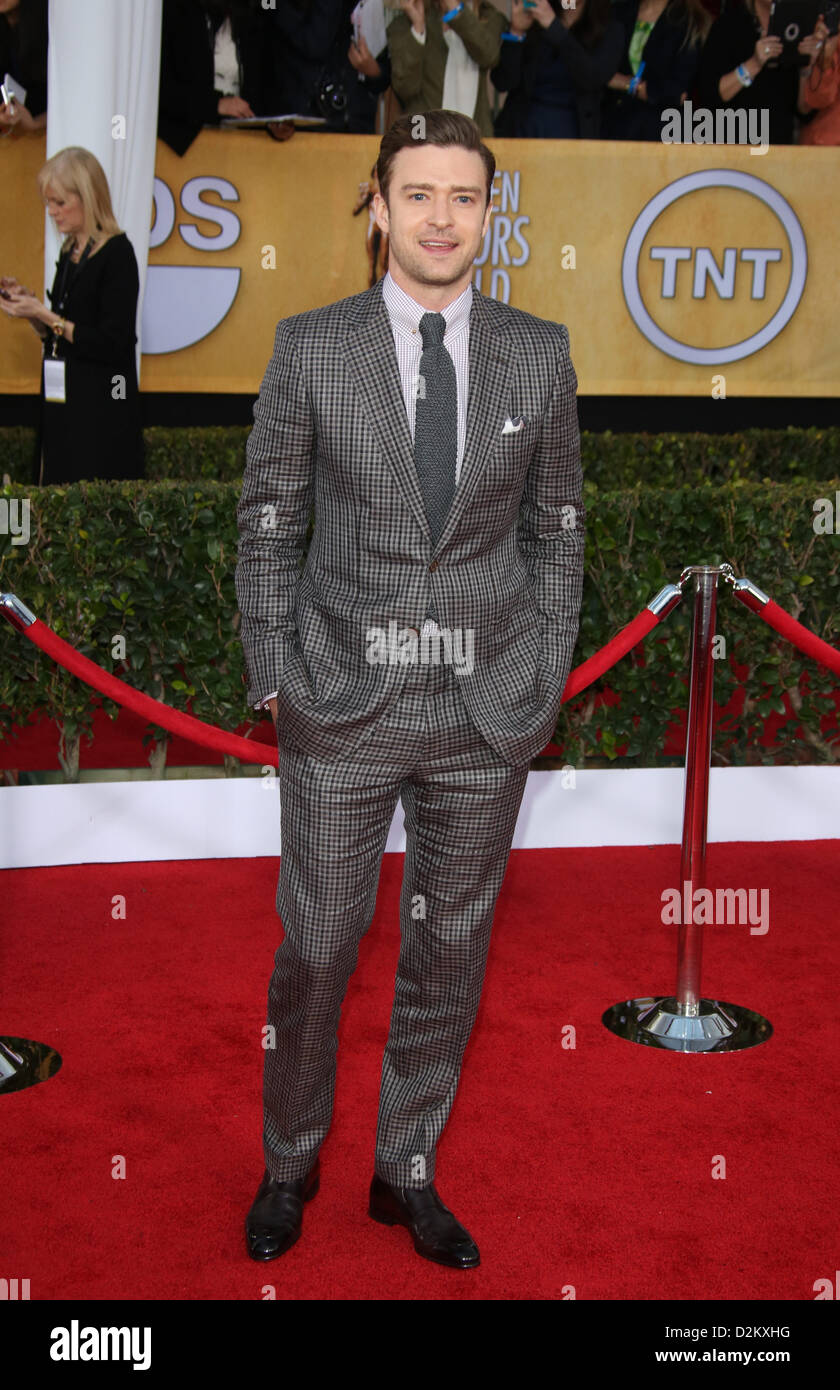 Los Angeles, USA. 27th January 2013. US actor/singer Justin Timberlake arrives at the 19th Annual Screen Actors Guild Awards at Shrine Auditorium in Los Angeles, USA, on 27 January 2013. Photo: Hubert Boesl/ Alamy Live News Stock Photo