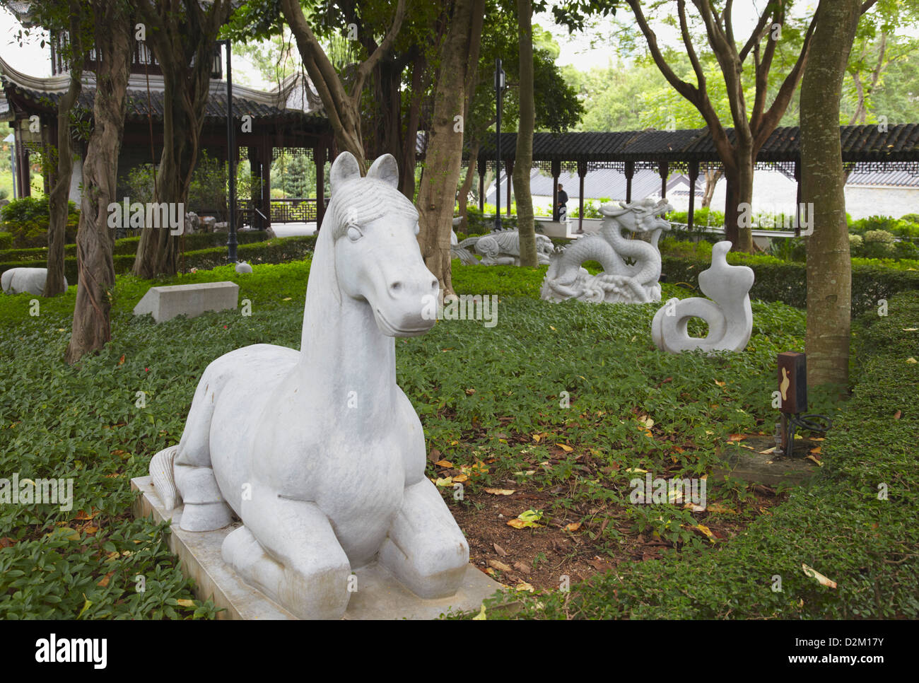 Chinese Zodiac statues in Kowloon Walled City, Kowloon, Hong Kong