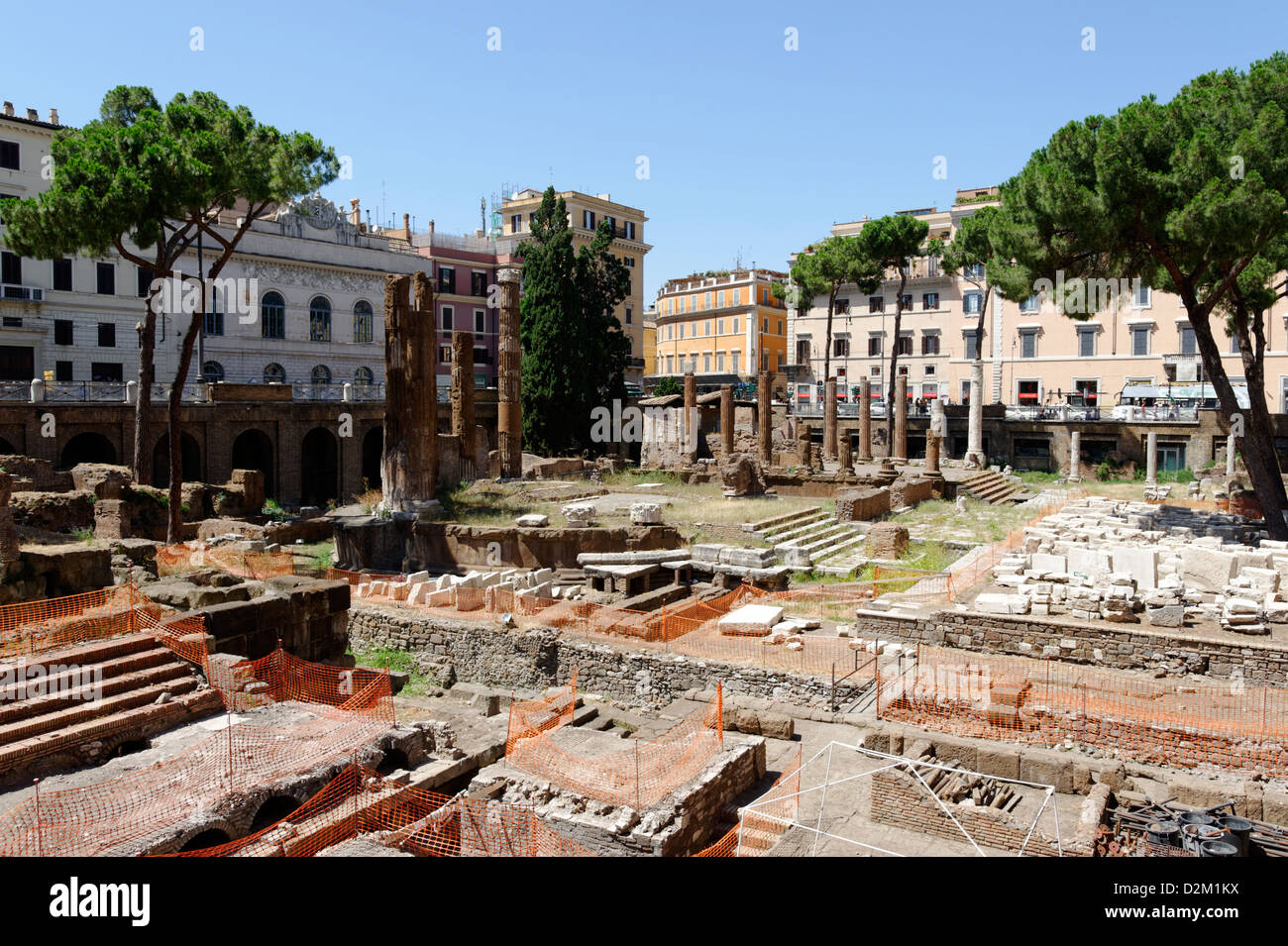 Rome. Italy. View of the ruins of four Republican era Temples located at Largo di Torre Argentina. Stock Photo