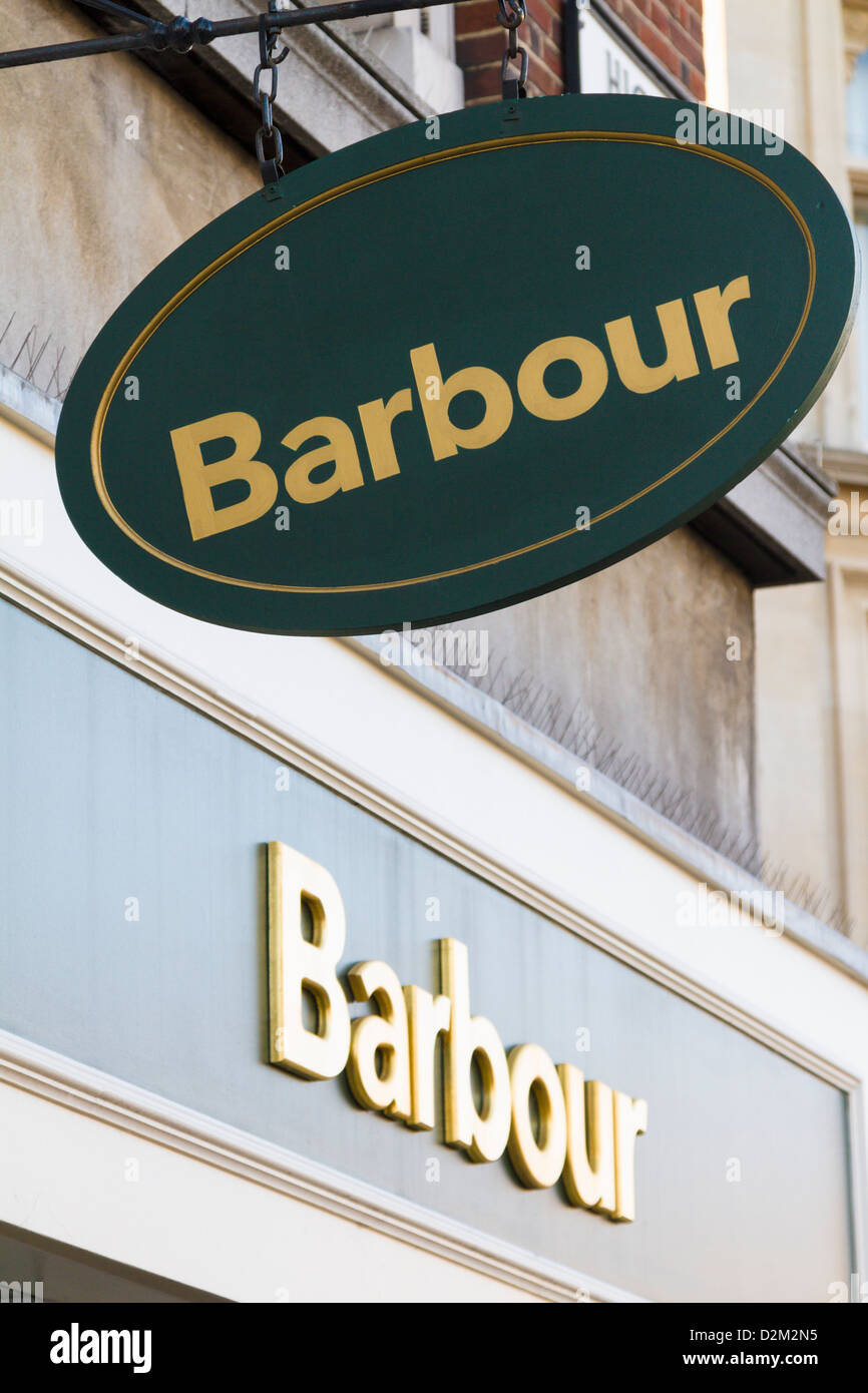 Barbour shop sign, Windsor, England Stock Photo - Alamy