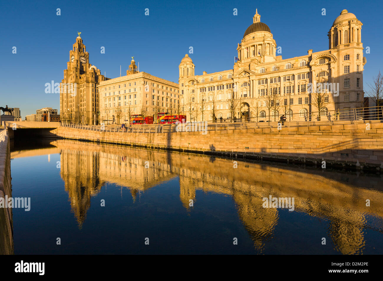 Liver Building, Cunard and Port Authority, Liverpool, England Stock Photo
