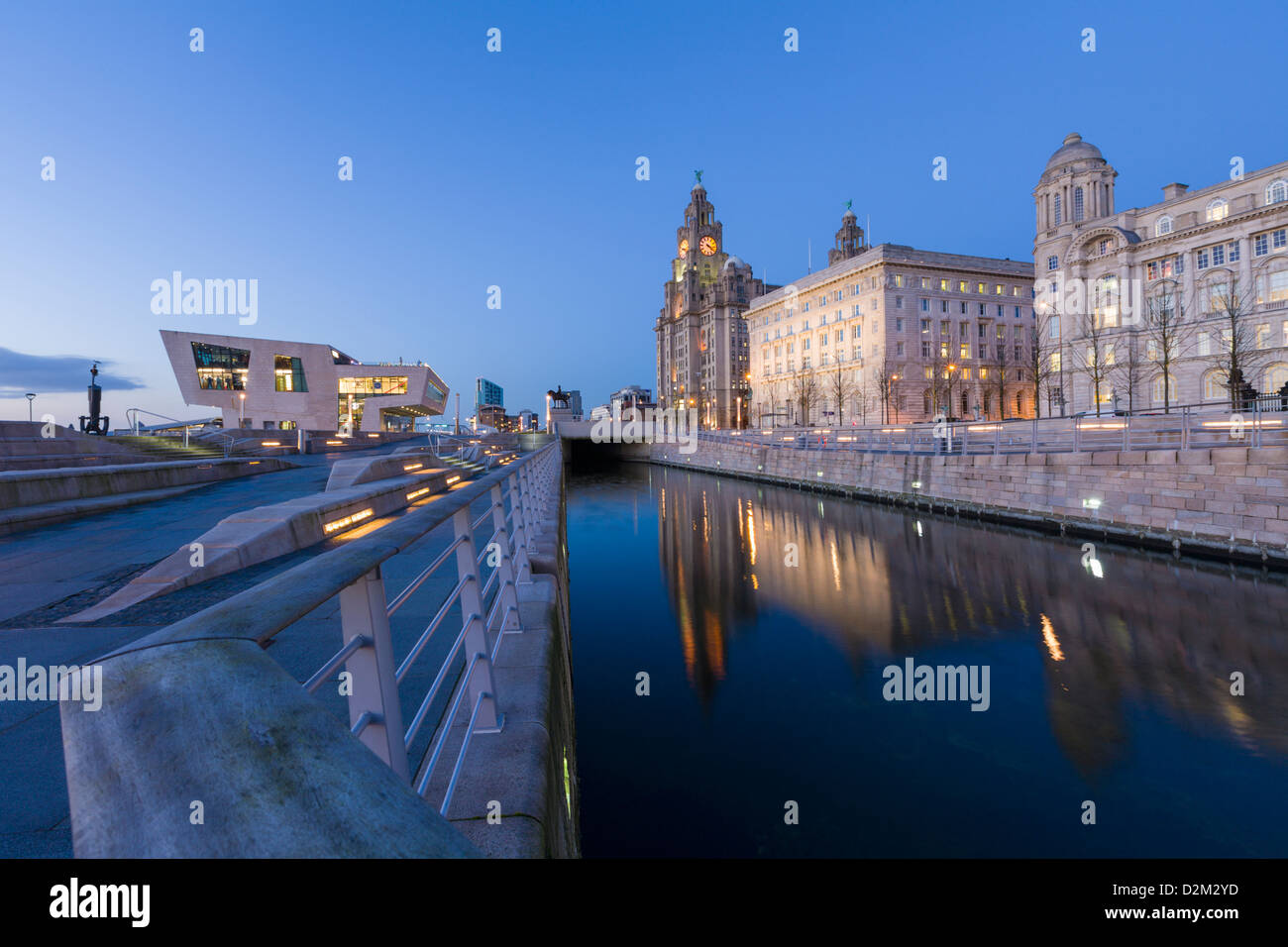Pier head ferry terminal with Liver Building, Liverpool, England Stock Photo