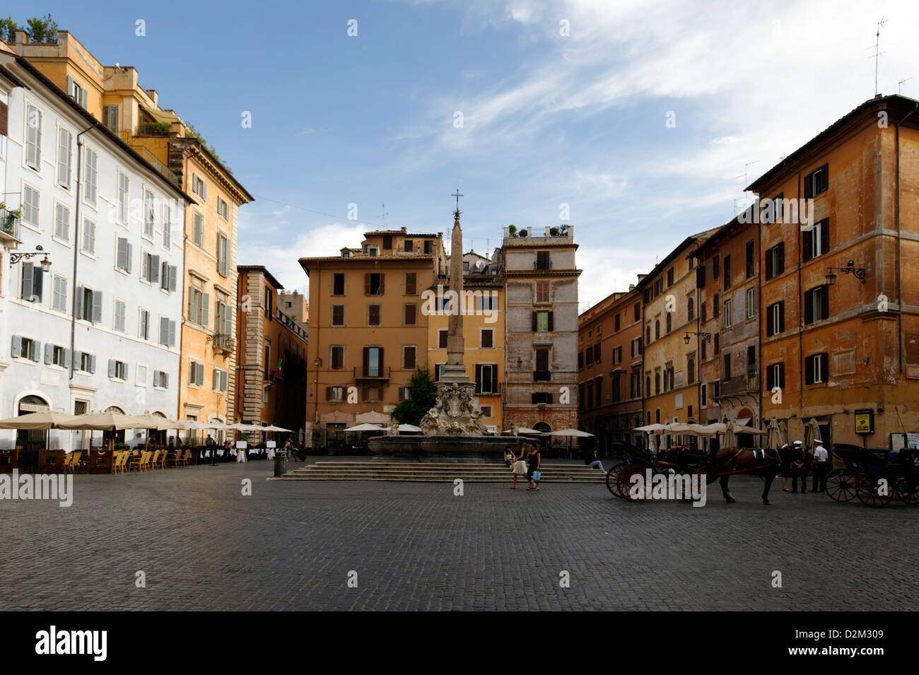 Rome. Italy. View of the Piazza della Rotonda in early morning which is located in front of the Pantheon Stock Photo