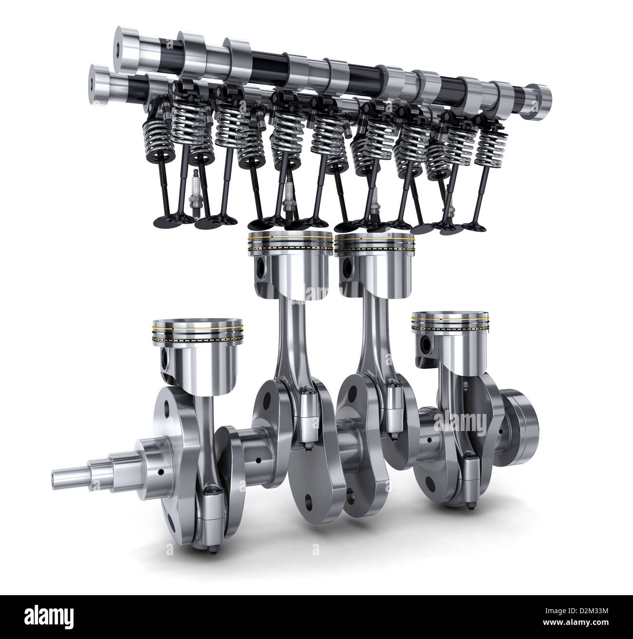 Crankshaft and camshaft car (done in 3d Stock Photo Alamy