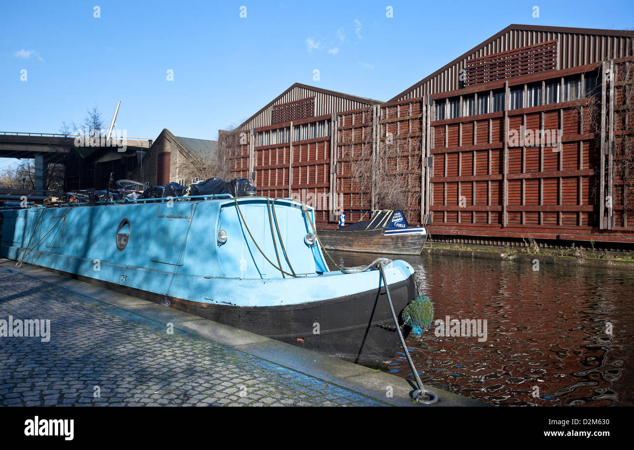 Paddington Raft Canal boat at Paddington Basin, Paddington, London, England, UK Stock ...