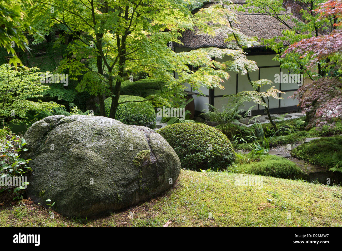 A view of the Japanese Garden at Tatton Park, Knutsford, Cheshire. Stock Photo