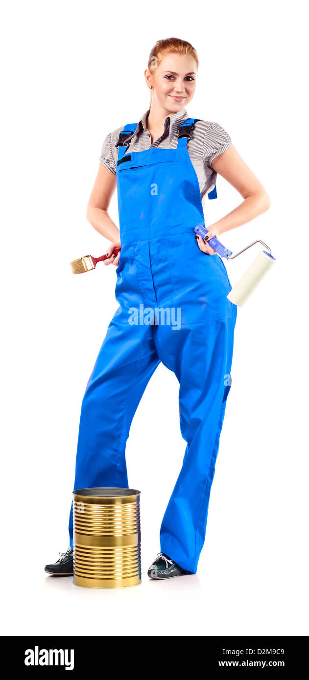 Blue overalls painting Cut Out Stock Images & Pictures Alamy