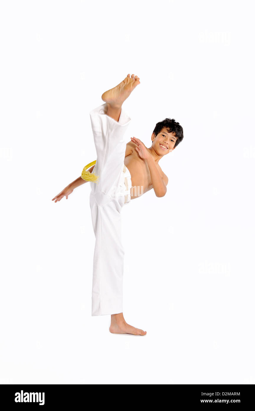 Child performing Brazilian martial art dance Capoeira Stock Photo Alamy
