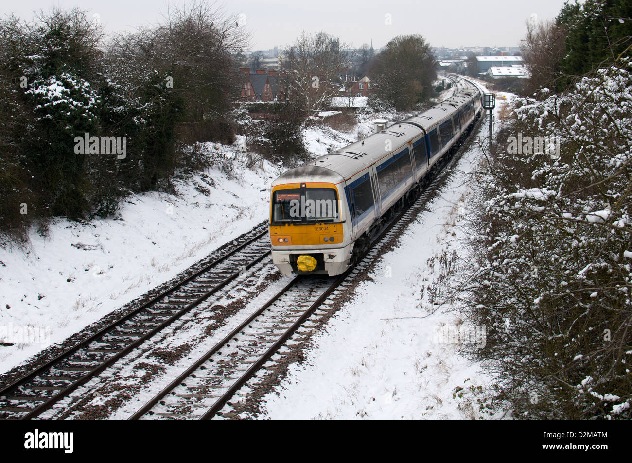 Chiltern Railways Train In Winter Stock Photo Alamy   Chiltern Railways Train In Winter D2MATM 