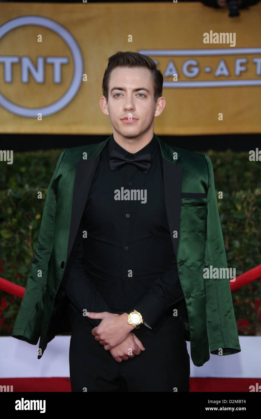 Actor Kevin McHale arrives at the 19th Annual Screen Actors Guild Awards at Shrine Auditorium in Los Angeles, USA, on 27 January 2013. Photo: Hubert Boesl Stock Photo