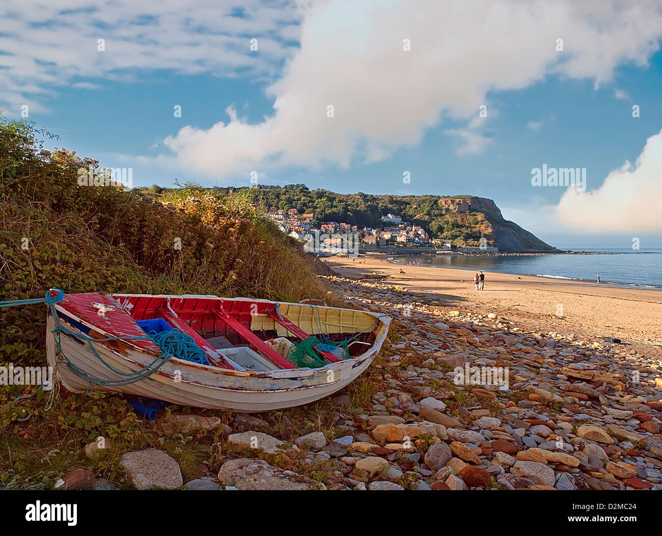 Old rowing boat at Runswick Bay, North Yorkshire Stock Photo Alamy