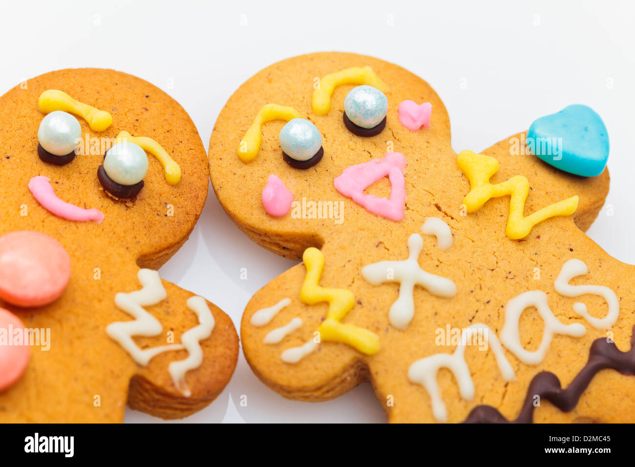 Ginger bread man isolated on white background Stock Photo