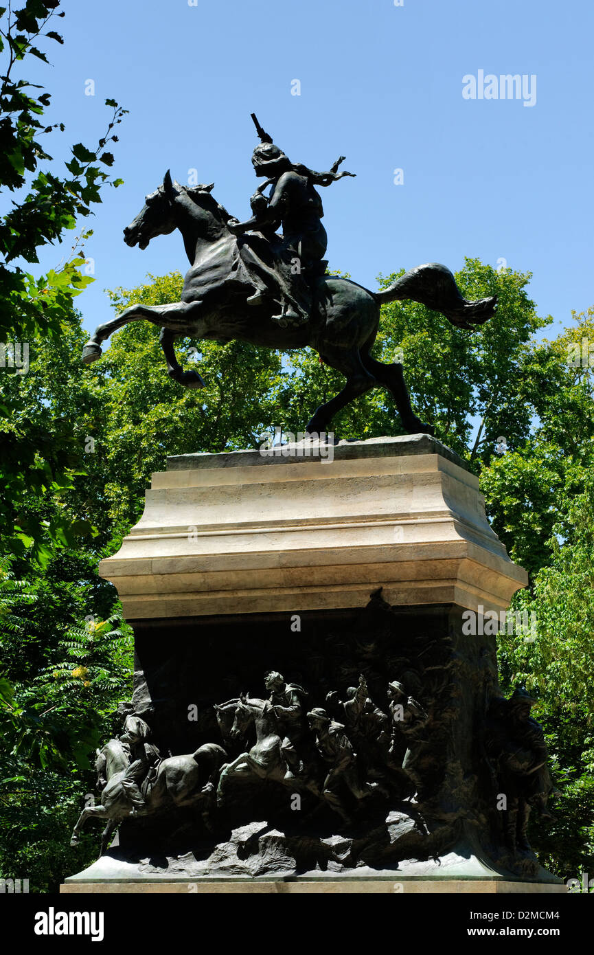 Rome. Italy. View of the equestrian monument statue to heroine Anita Ribeiro Garibaldi on Janiculum Hill (Gianicolo). Stock Photo