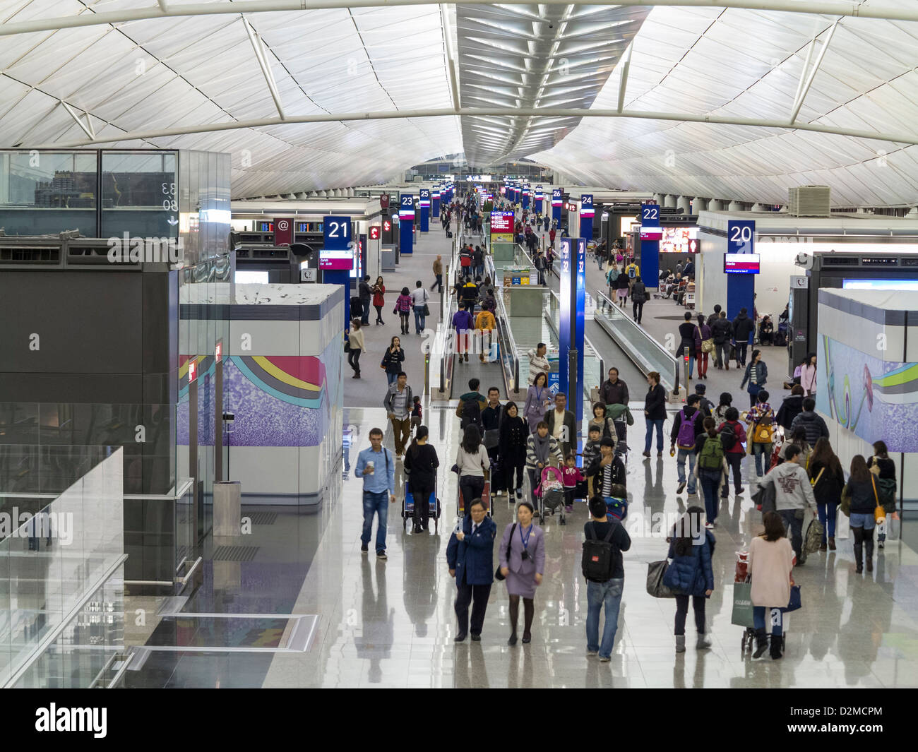 Departure Gates, Hong Kong Airport Stock Photo