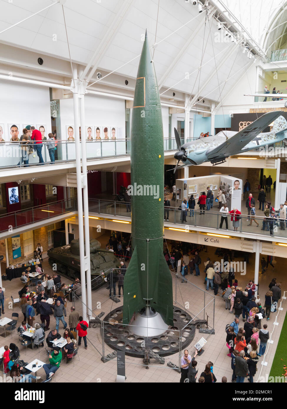A rocket inside the Imperial War Museum, London Stock Photo