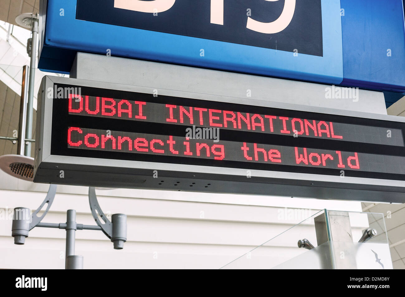 Dubai International Airport sign Stock Photo Alamy