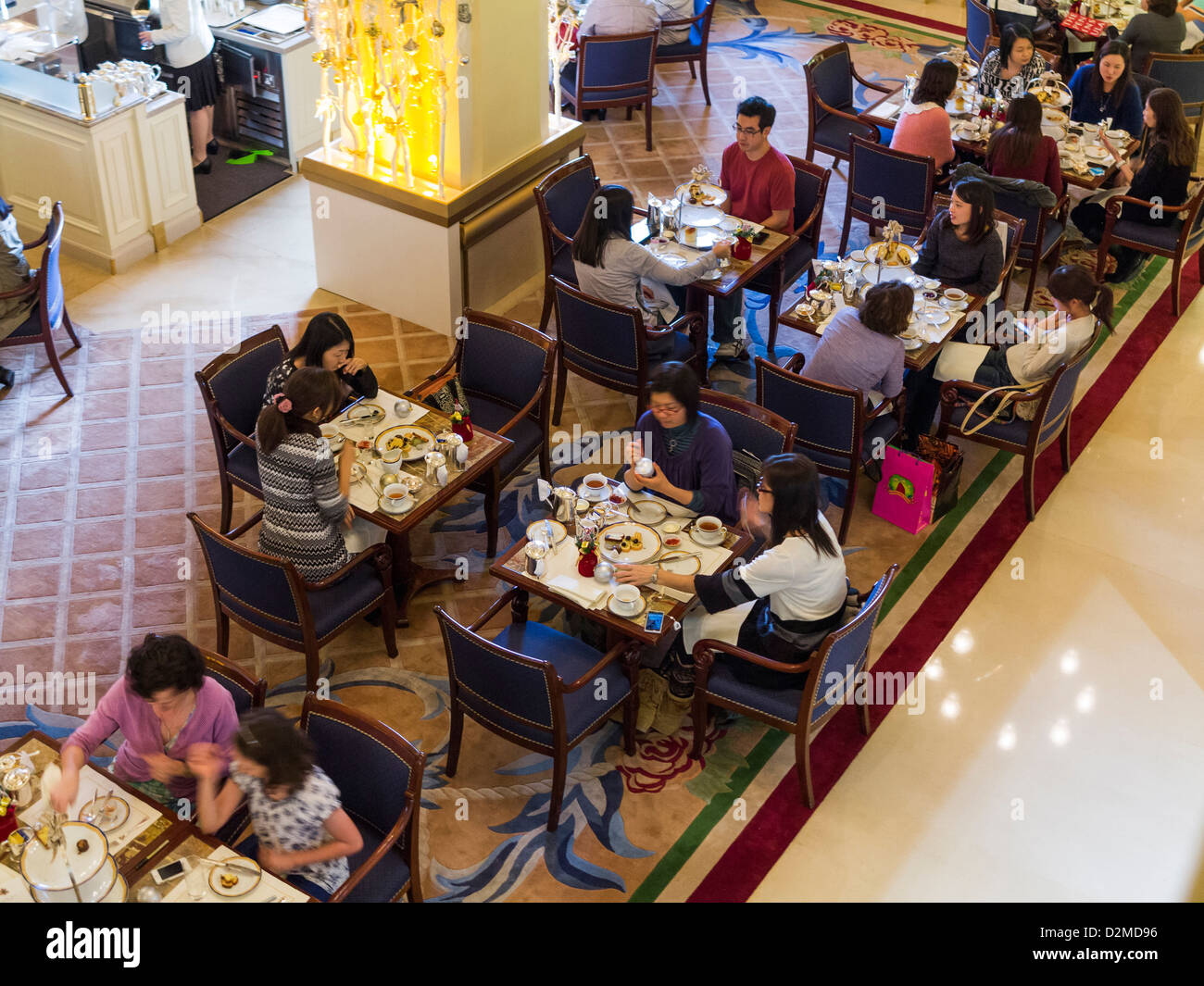 Afternoon Tea at the Peninsula Hotel, Kowloon, Hong Kong. Stock Photo