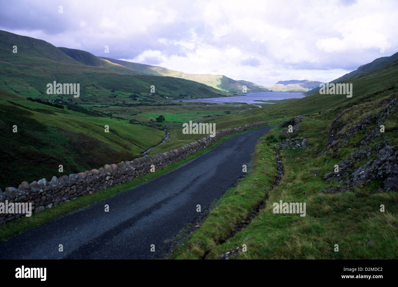 The stunning landscape of Connemara, County Galway , Ireland with Lough Nafooey in Joyce Country. Stock Photo