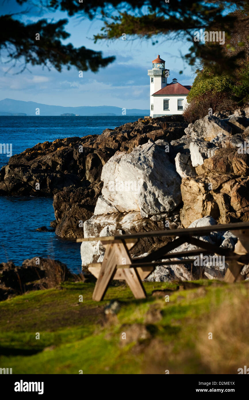 Lime Kiln Point is a 36-acre day-use park set on the west side of San Juan Island. One of the best places to view whales. Stock Photo