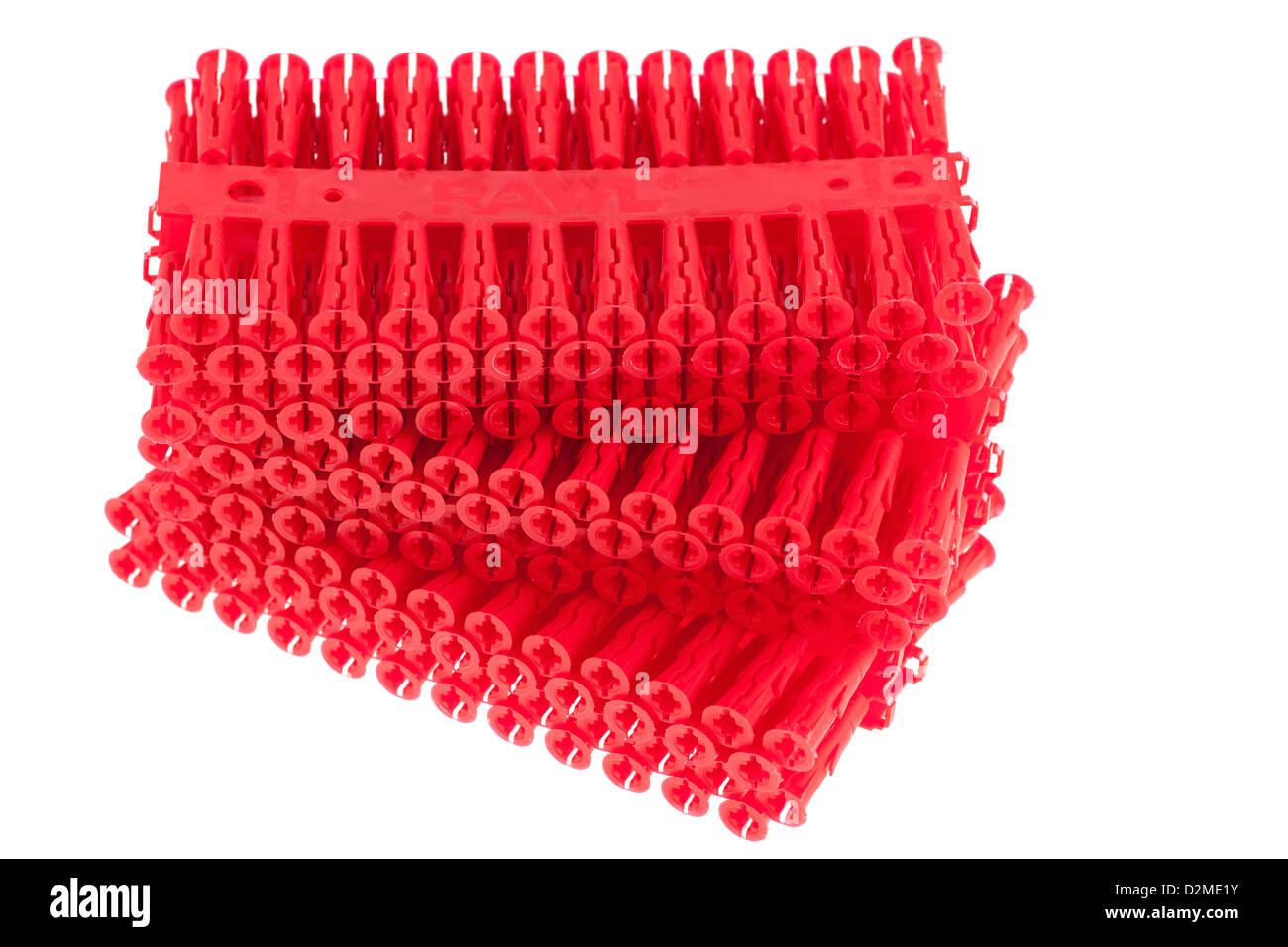 Folded pack of 288 6mm red plastic any wall Rawlplugs Stock Photo - Alamy