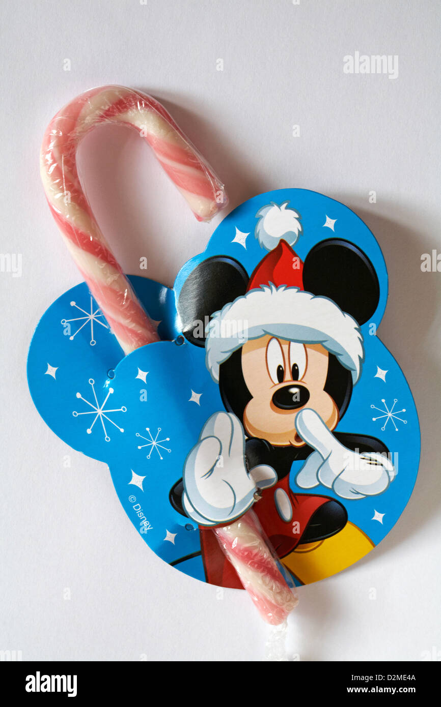 One Minnie Mouse Disney fruit flavoured Candy Cane isolated on white