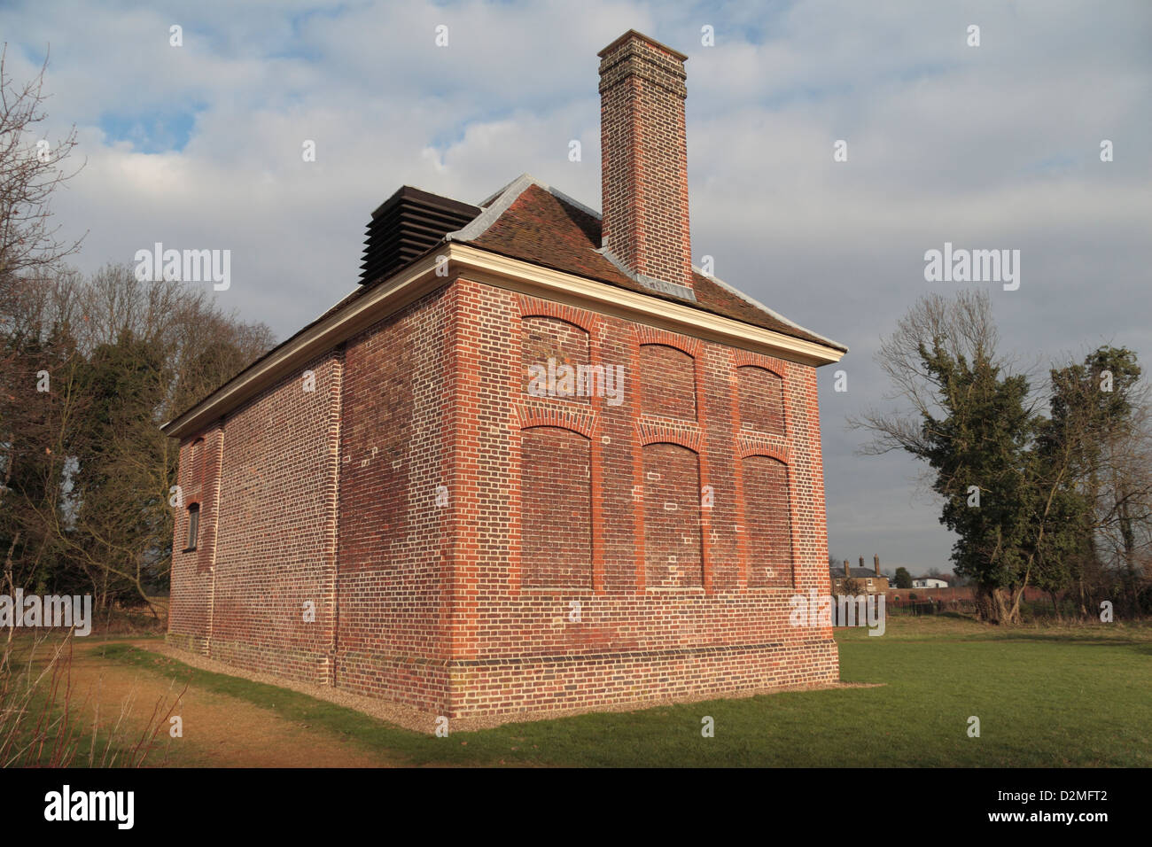 The Brew House after restoration in Bushy Park, Hampton Court Road, Hampton, Middlesex, UK. Jan 2013 Stock Photo