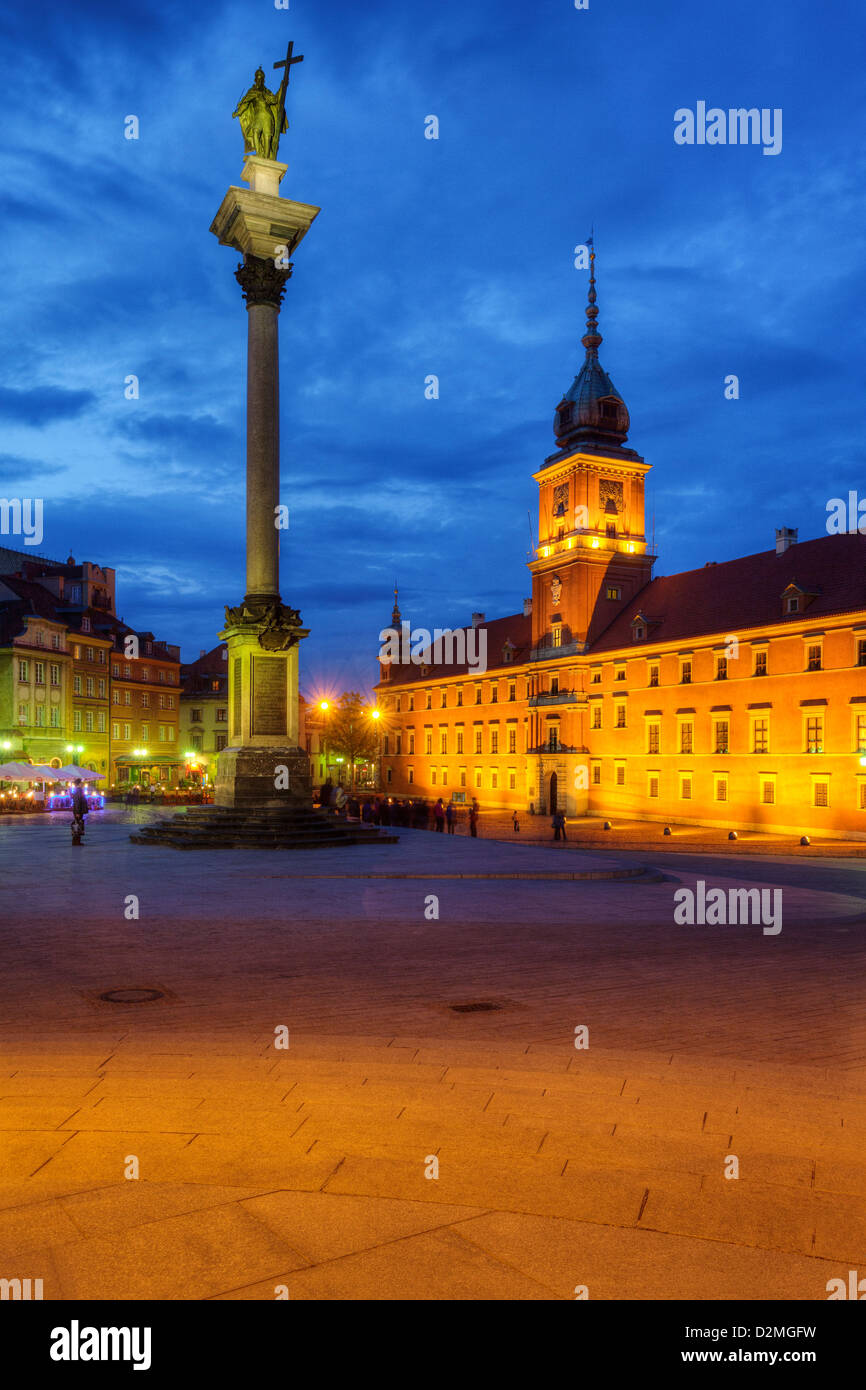 The Castle Square on the Old Town in Warsaw, Poland, UNESCO World Heritage site. Stock Photo