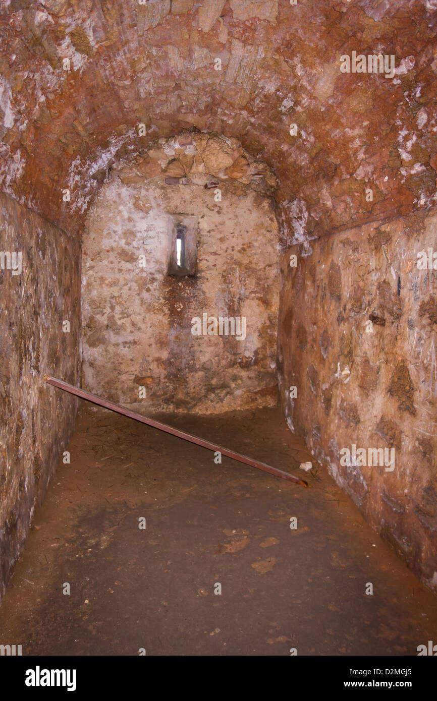 OLD SAN JUAN, PUERTO RICO - Prison cell in Castillo San Cristobal fort. Stock Photo