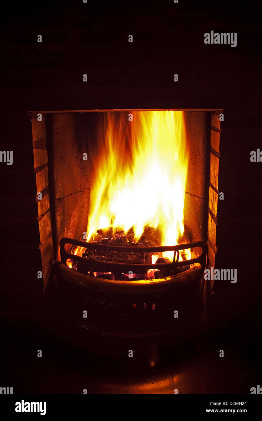 A coal fire burning bright Stock Photo Alamy