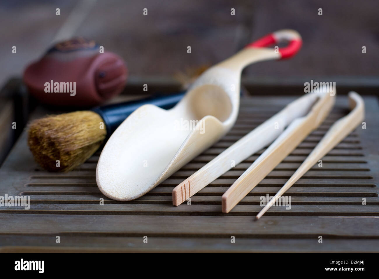 Traditional chinese tea ceremony accessories hires stock photography