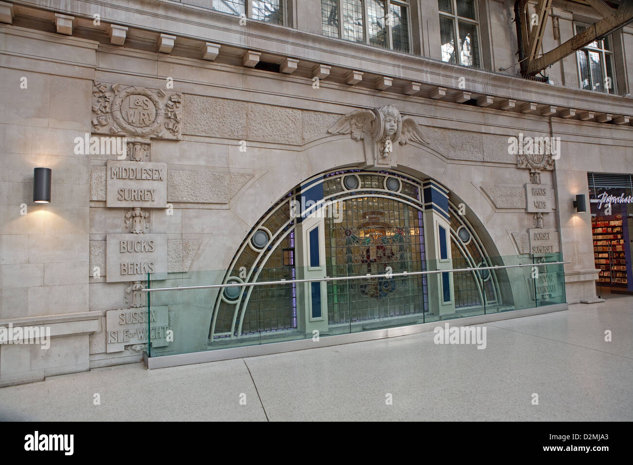 A stained glass archway at Waterloo Station in london Stock Photo Alamy