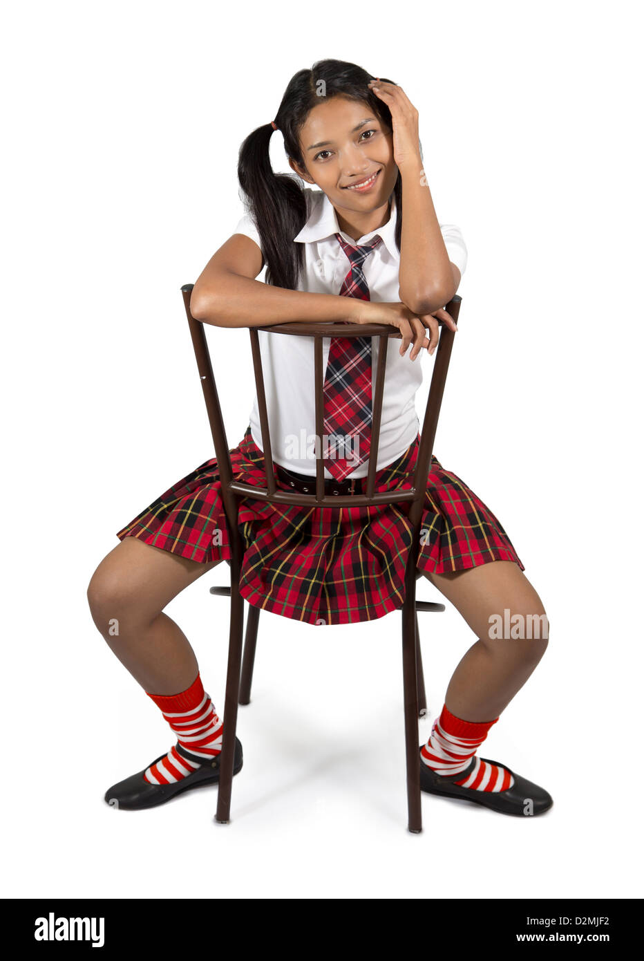 student sitting on a chair Stock Photo Alamy