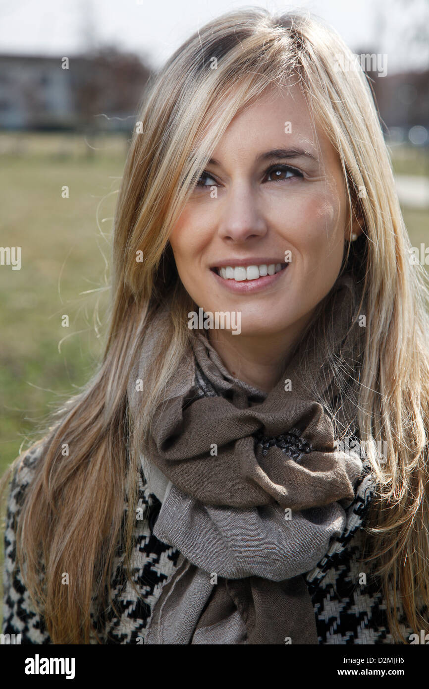 Attractive happy business woman hi-res stock photography and images - Alamy