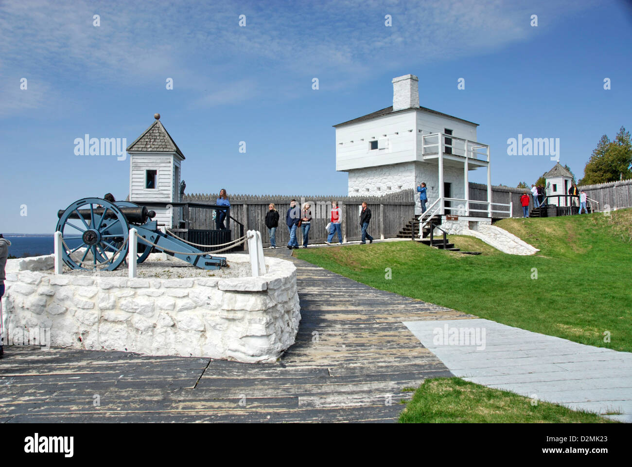 Fort Mackinac block house, Mackinac Island,  Lake Huron, Michigan, USA Stock Photo