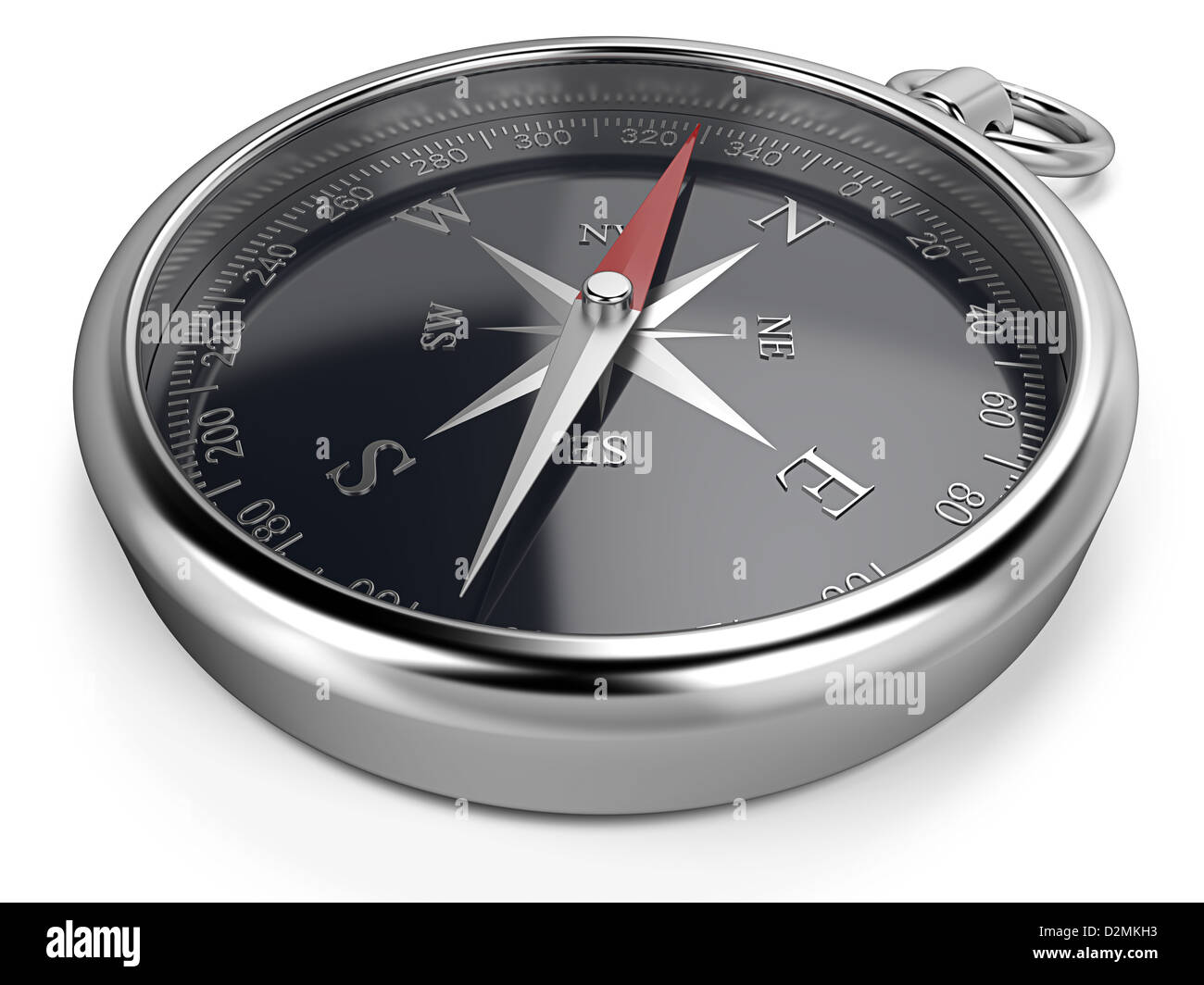 Metal compass, black dial Stock Photo Alamy