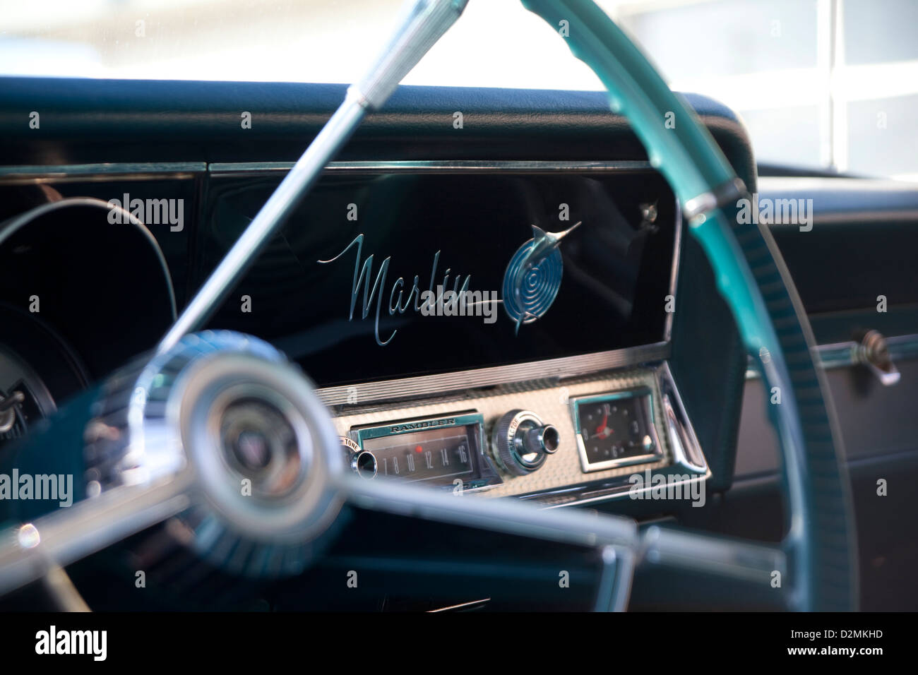 Dash of an old car, a Rambler Marlin from the 1960's Stock Photo