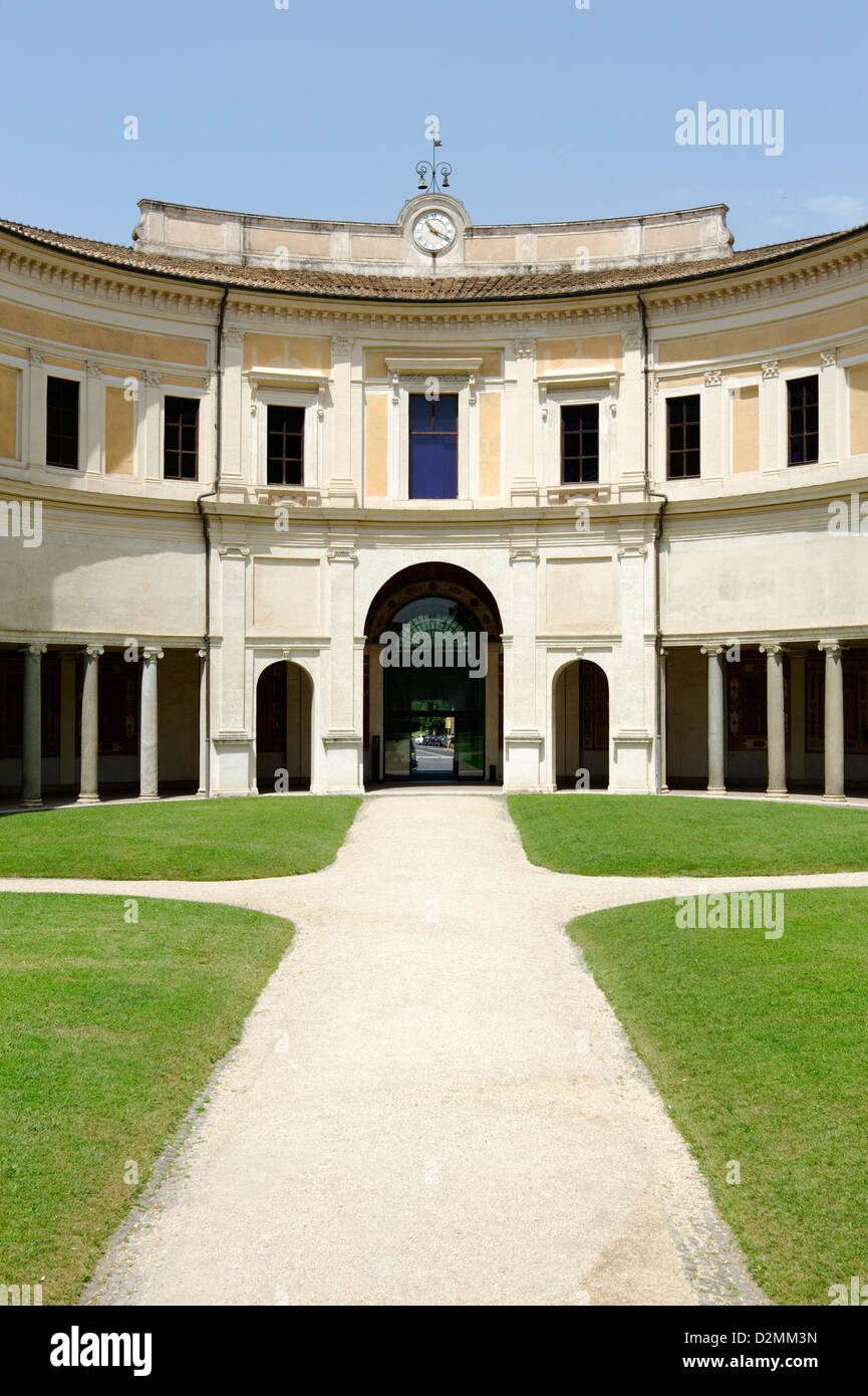 Villa Giulia. Rome. Italy. Rear façade with semi-circular portico loggia overlooking the interior courtyard. Stock Photo