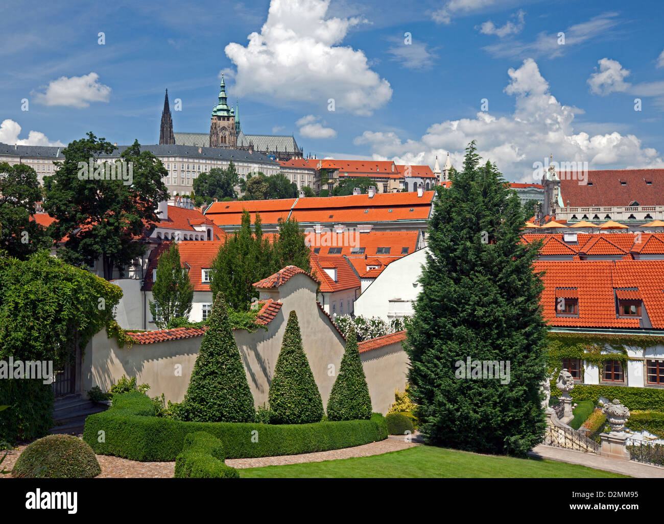 Prague - Hradcany, St. Vitus Cathedral and Vrtbovska Garden, Czech Republic Stock Photo