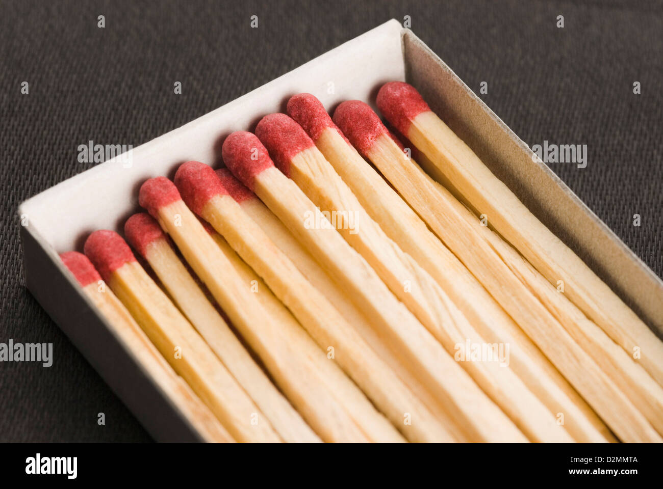 Closeup of an open matchbox with matchsticks Stock Photo Alamy